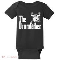 Funny Fathers Day The Drumfather Drummer Musician Dad Gift Baby Bodysuit thumb 0