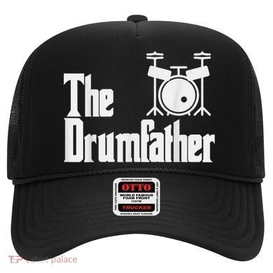 Funny Fathers Day The Drumfather Drummer Musician Dad Gift Hat