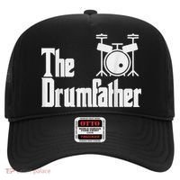 Funny Fathers Day The Drumfather Drummer Musician Dad Gift Hat thumb 0