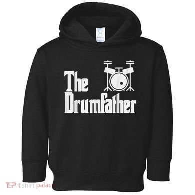 Funny Fathers Day The Drumfather Drummer Musician Dad Gift Toddler Hoodie