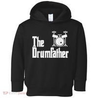 Funny Fathers Day The Drumfather Drummer Musician Dad Gift Toddler Hoodie thumb 0