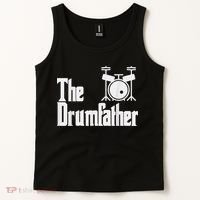 Funny Fathers Day The Drumfather Drummer Musician Dad Gift Tank Top thumb 2