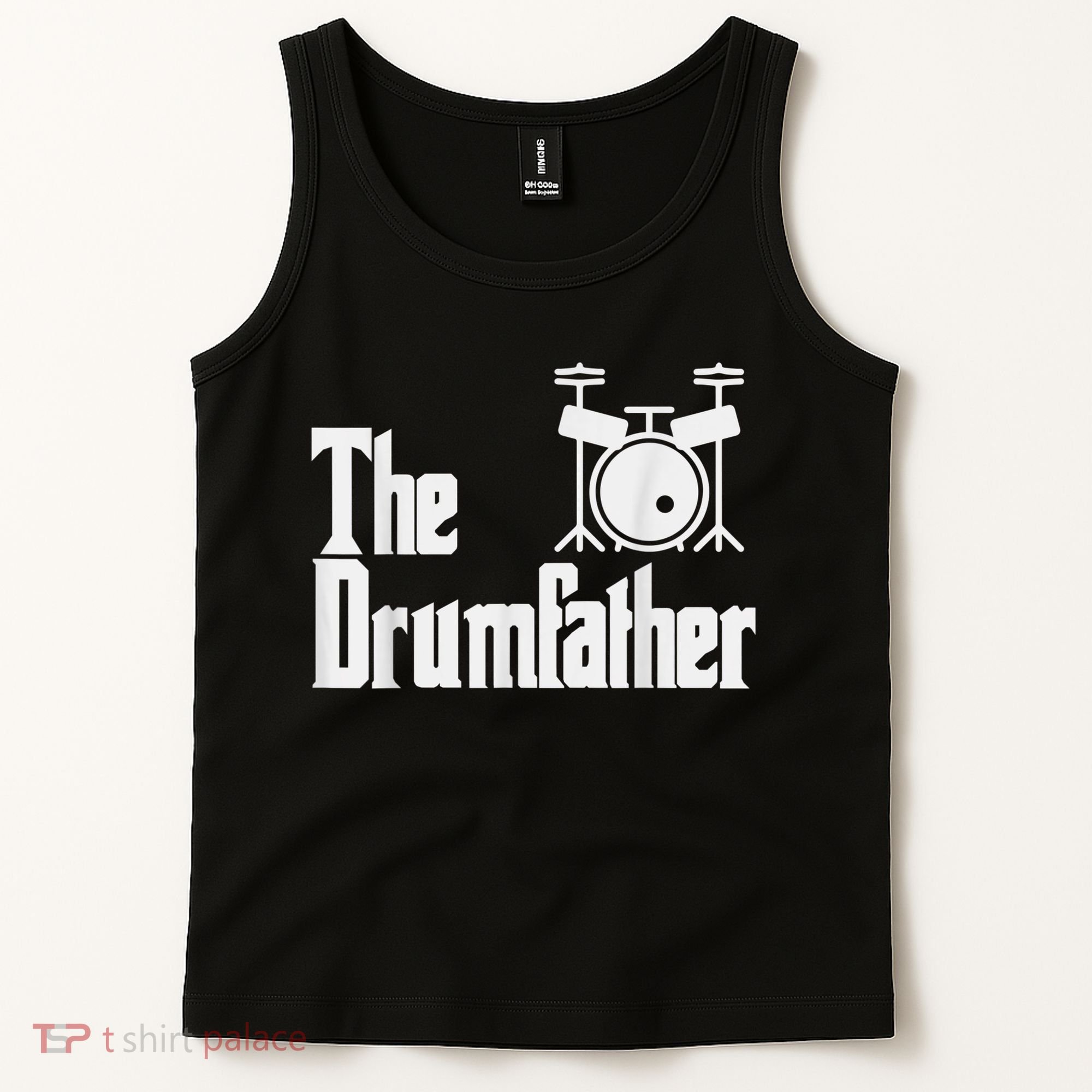 Funny Fathers Day The Drumfather Drummer Musician Dad Gift Tank Top