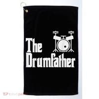 Funny Fathers Day The Drumfather Drummer Musician Dad Gift Golf Towel thumb 0