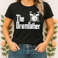 Funny Fathers Day The Drumfather Drummer Musician Dad Gift Women's T-Shirt thumb 2