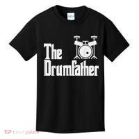 Funny Fathers Day The Drumfather Drummer Musician Dad Gift Kids T-Shirt thumb 0