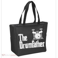 Funny Fathers Day The Drumfather Drummer Musician Dad Gift Tote Bag thumb 2