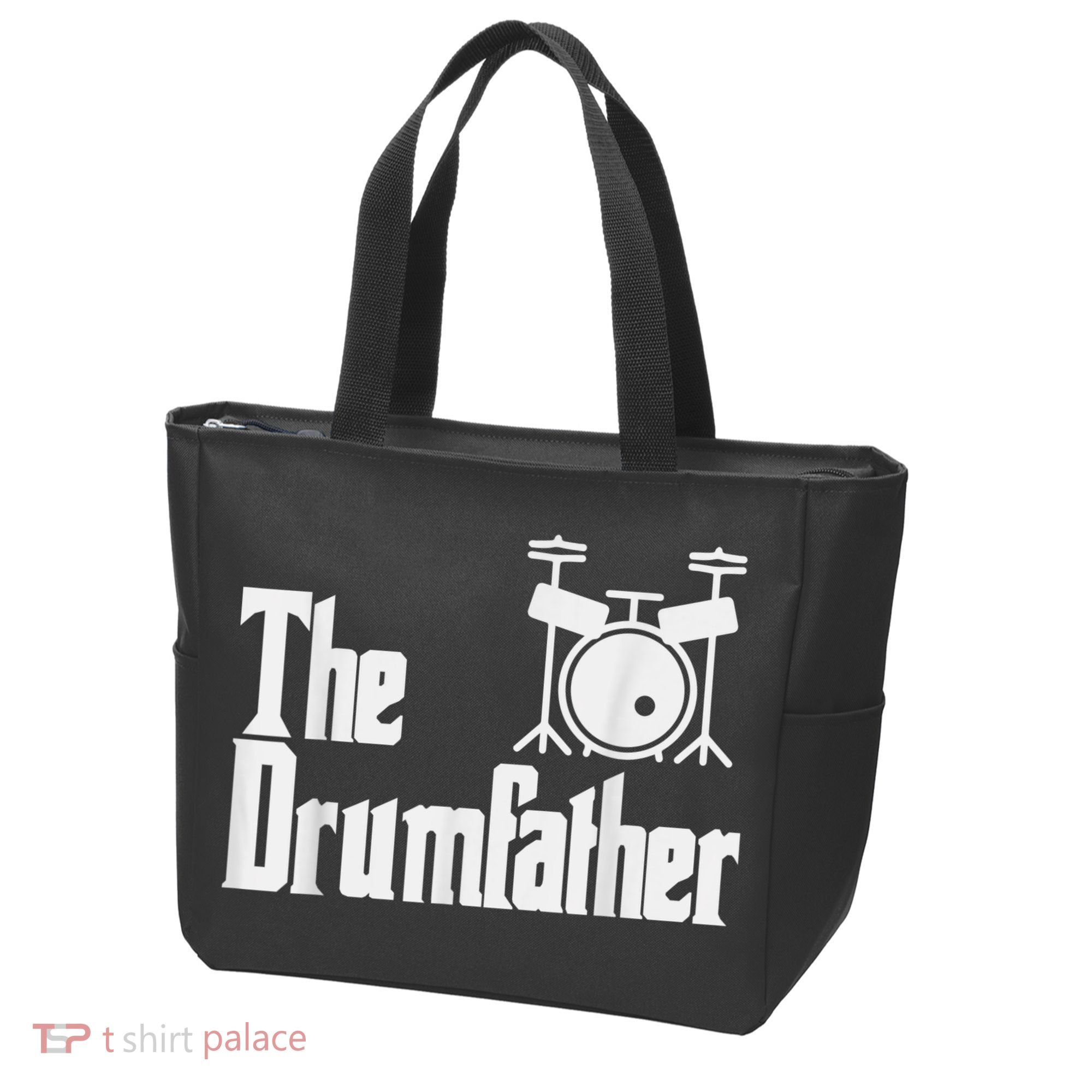 Funny Fathers Day The Drumfather Drummer Musician Dad Gift Tote Bag