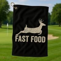 Fast Food Deer Hunter Hunting Golf Towel thumb 1