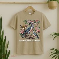 Funny Flicker Dodo Titmouse Vintage Floral Apparel Bird T-Shirt thumb 2