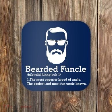 Funny Funcle Definition, Bearded Funcle Tee , Funcle , Beard Lover , Fun Uncle Coaster