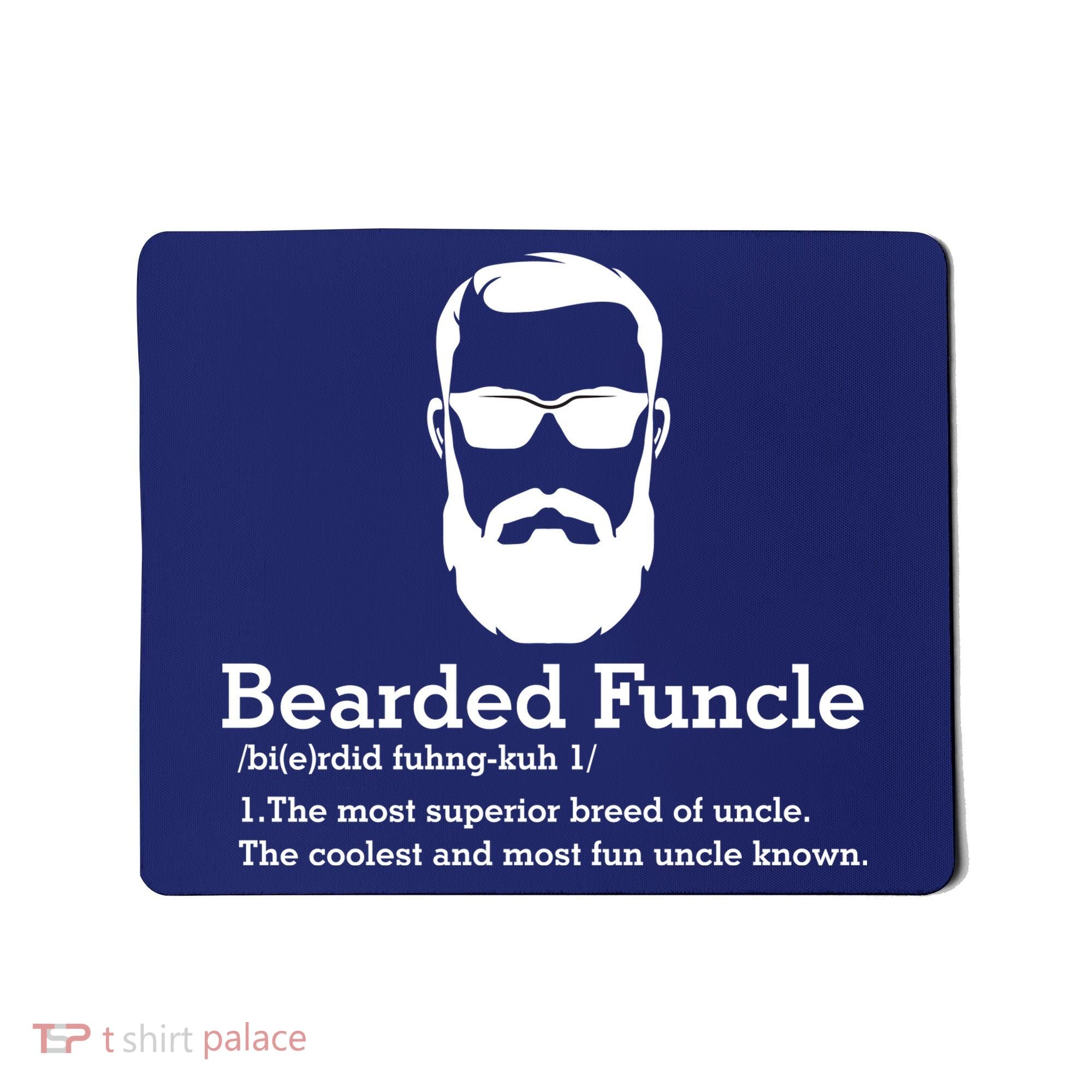 Funny Funcle Definition, Bearded Funcle Tee , Funcle , Beard Lover , Fun Uncle Mousepad