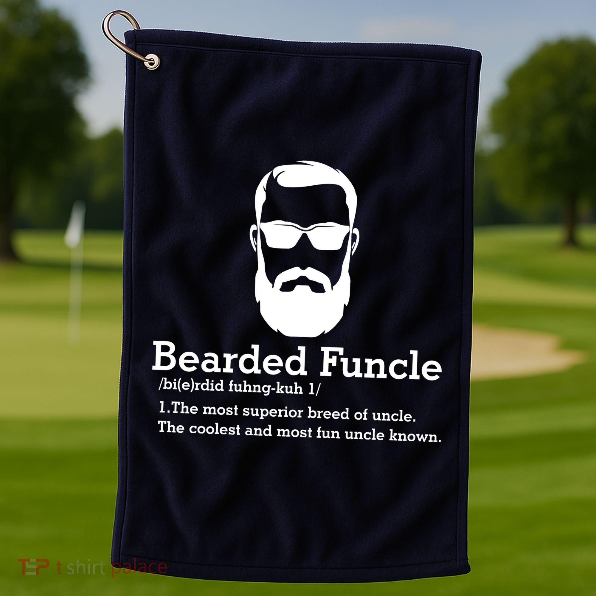 Funny Funcle Definition, Bearded Funcle Tee , Funcle , Beard Lover , Fun Uncle Golf Towel