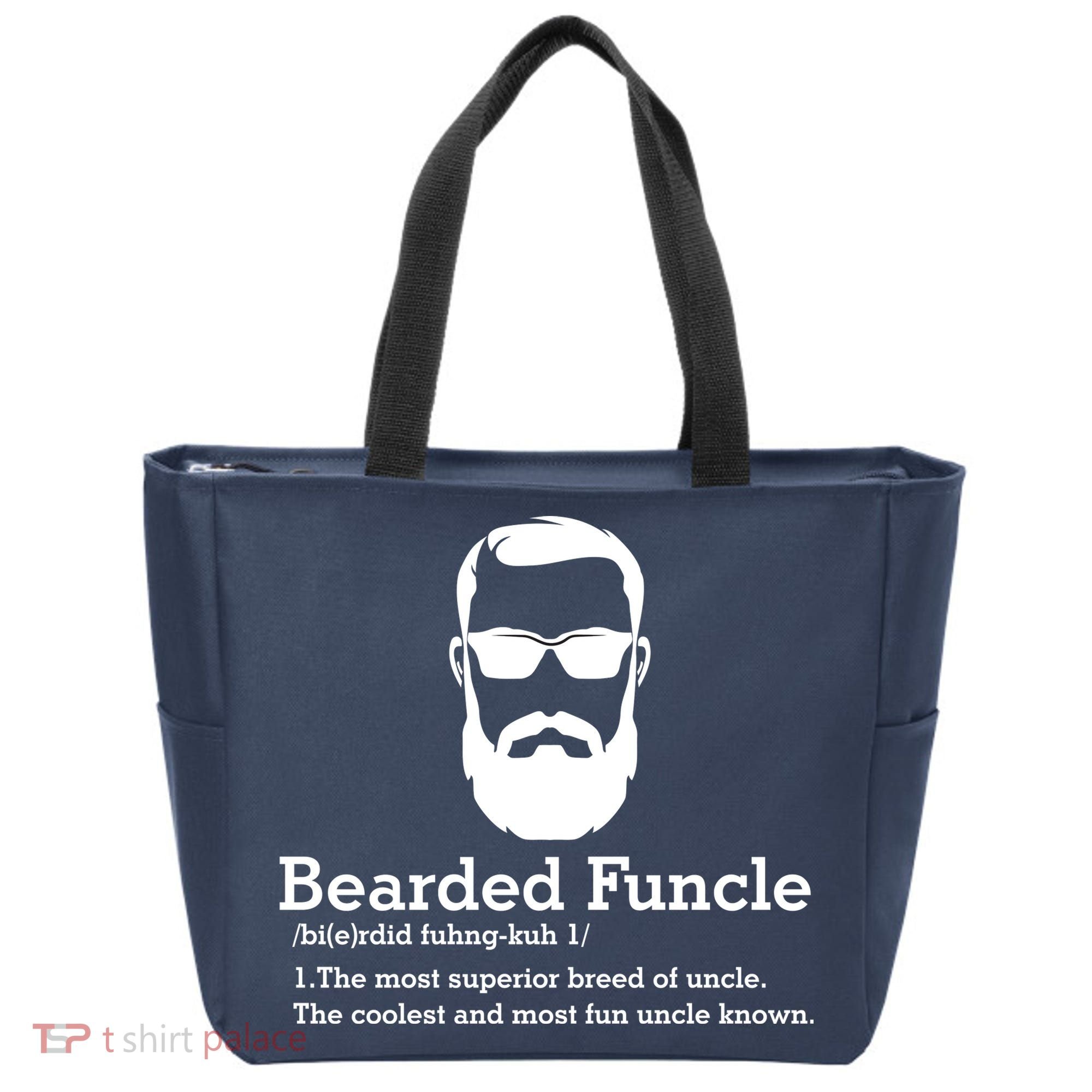Funny Funcle Definition, Bearded Funcle Tee , Funcle , Beard Lover , Fun Uncle Tote Bag