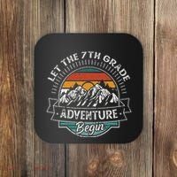 Funny First Day Of School Let The 7th Grade Adventure Begin Coaster thumb 0