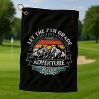 Funny First Day Of School Let The 7th Grade Adventure Begin Golf Towel thumb 1