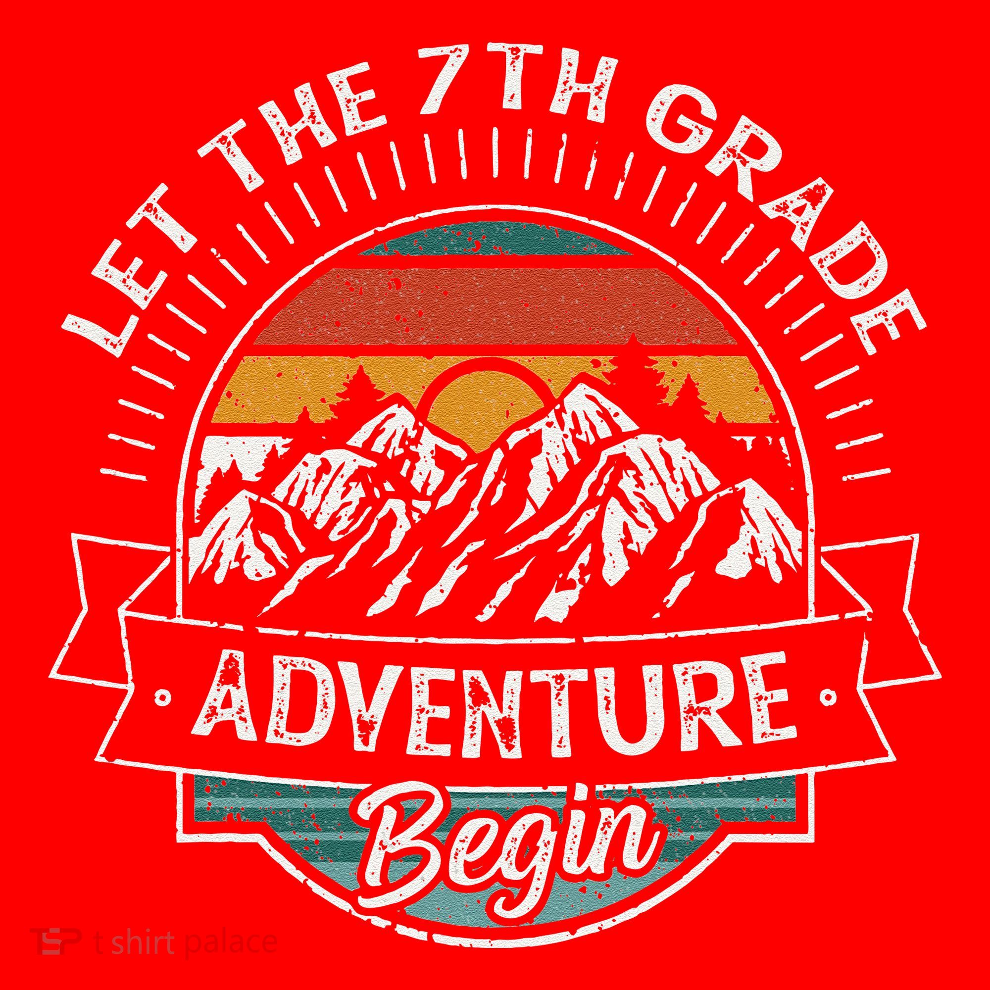 Funny First Day Of School Let The 7th Grade Adventure Begin Santa Hat
