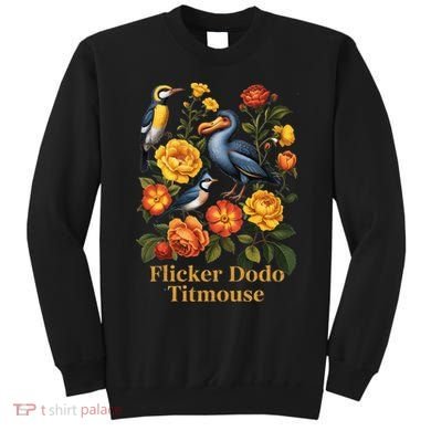 Funny Flicker Dodo Titmouse Vintage Floral Sweatshirt