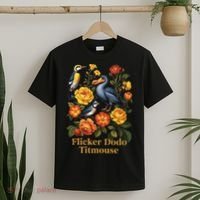 Funny Flicker Dodo Titmouse Vintage Floral T-Shirt thumb 2