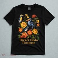 Funny Flicker Dodo Titmouse Vintage Floral T-Shirt thumb 5