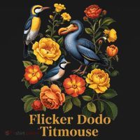 Funny Flicker Dodo Titmouse Vintage Floral T-Shirt thumb 7
