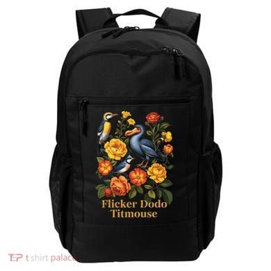 Funny Flicker Dodo Titmouse Vintage Floral Backpack