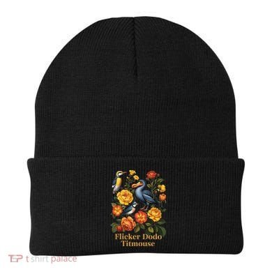 Funny Flicker Dodo Titmouse Vintage Floral Beanie