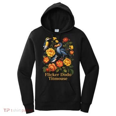 Funny Flicker Dodo Titmouse Vintage Floral Women's Hoodie