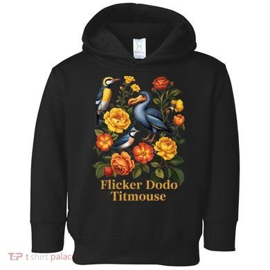 Funny Flicker Dodo Titmouse Vintage Floral Toddler Hoodie