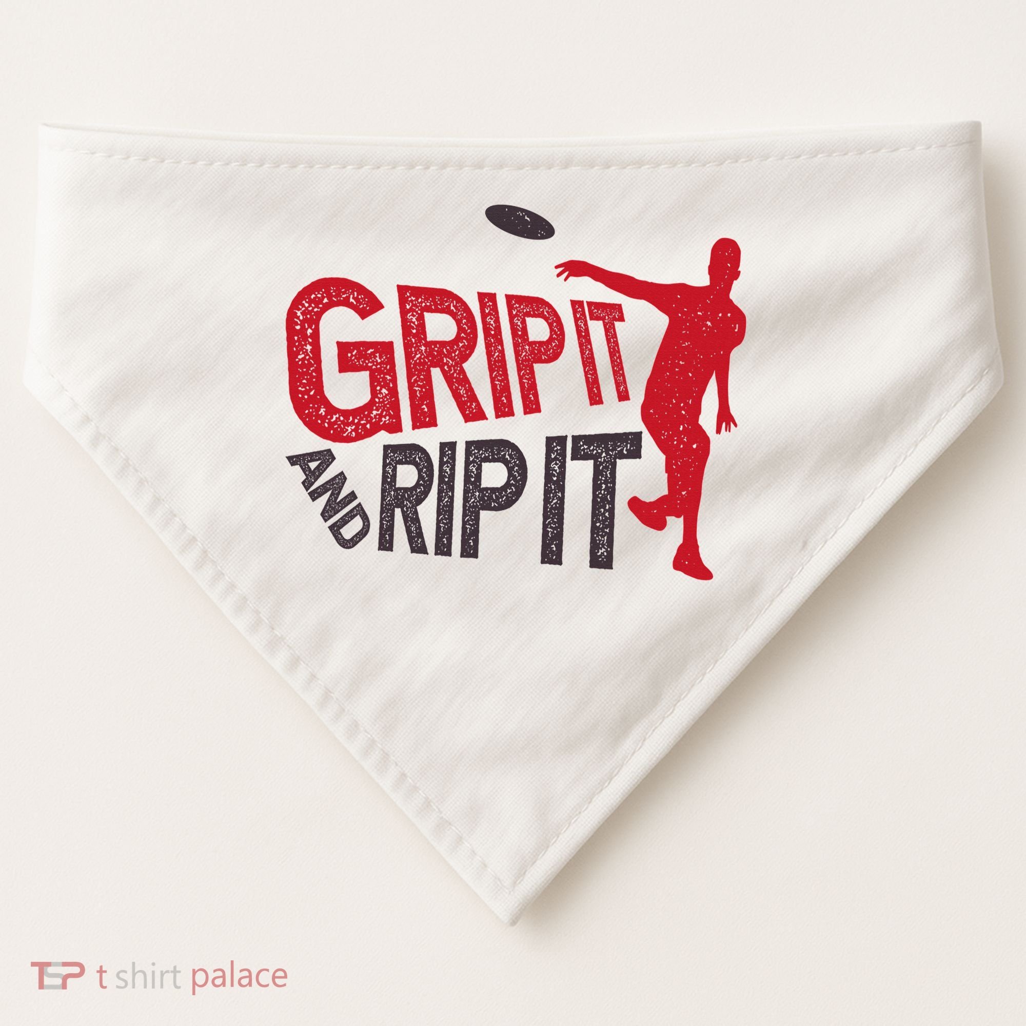 Funny Frisbee Disc Golf Shirt for Disc Golfer USA-Made Doggie Bandana