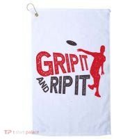 Funny Frisbee Disc Golf Shirt for Disc Golfer Golf Towel thumb 0
