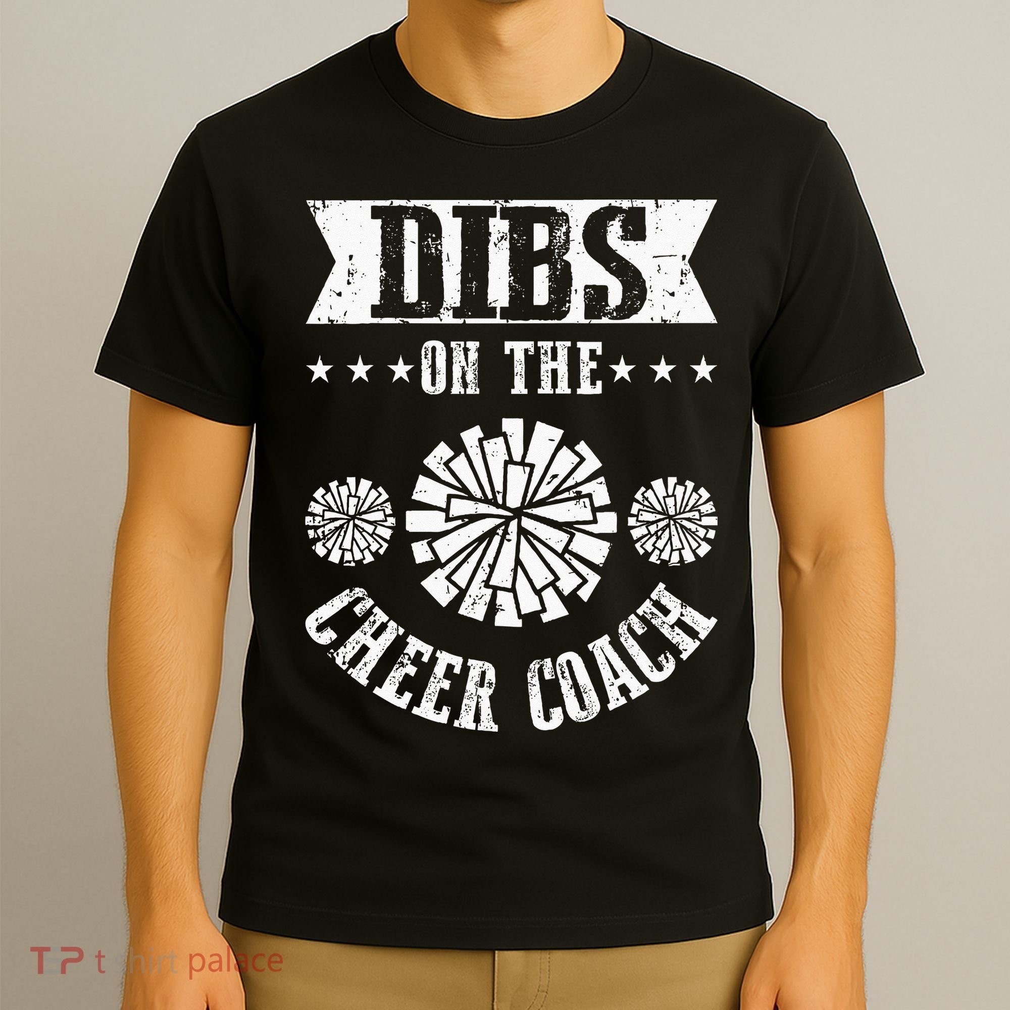 Funny Football Dibs On The Cheer Coach Pom Poms T-Shirt