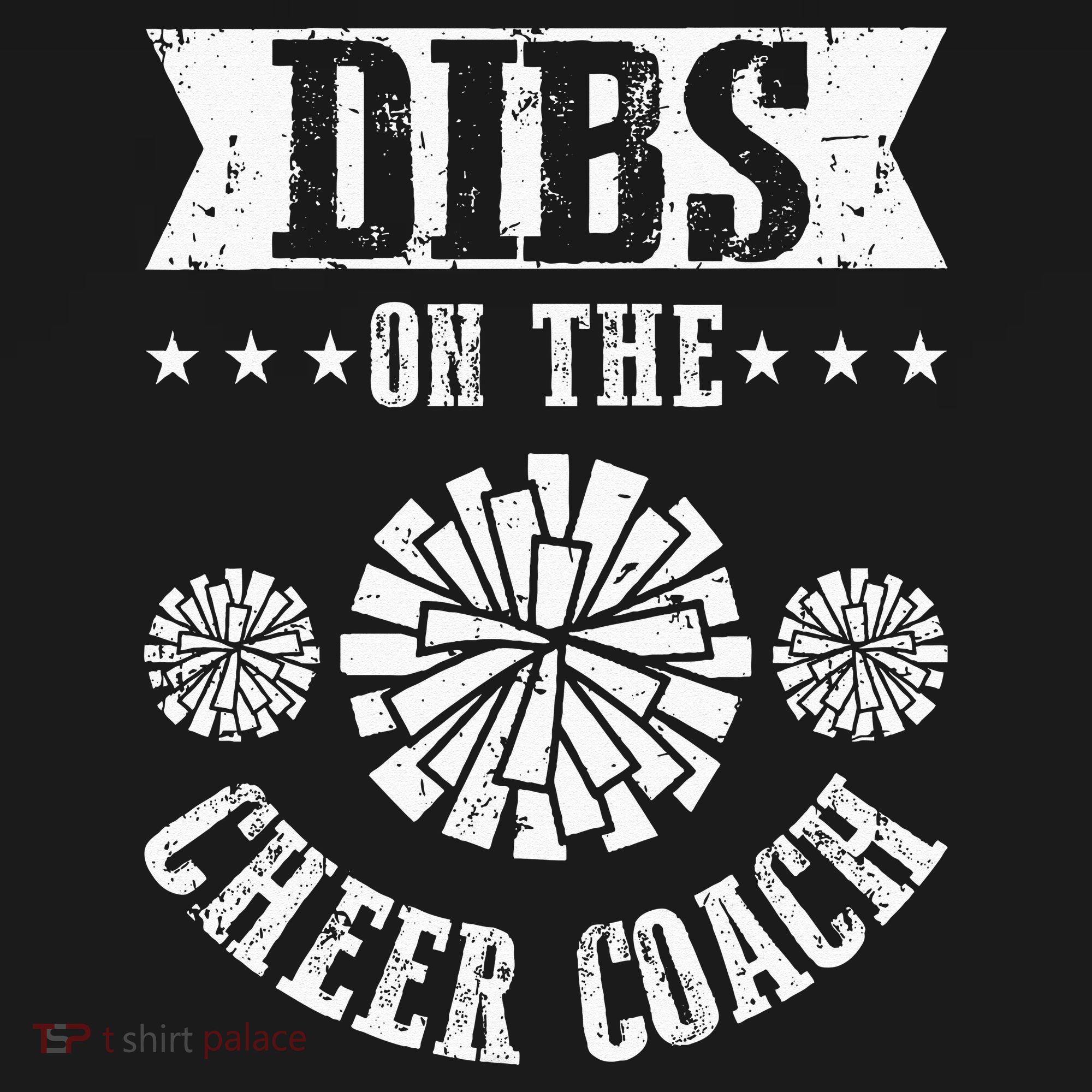 Funny Football Dibs On The Cheer Coach Pom Poms T-Shirt