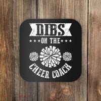 Funny Football Dibs On The Cheer Coach Pom Poms Coaster thumb 0