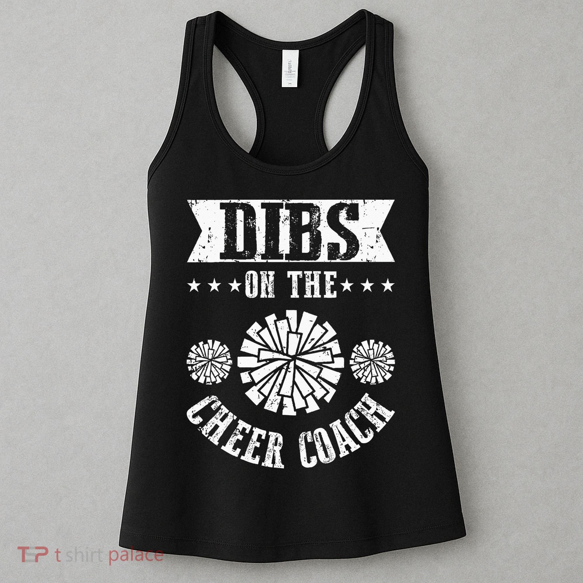 Funny Football Dibs On The Cheer Coach Pom Poms Women's Tank Top