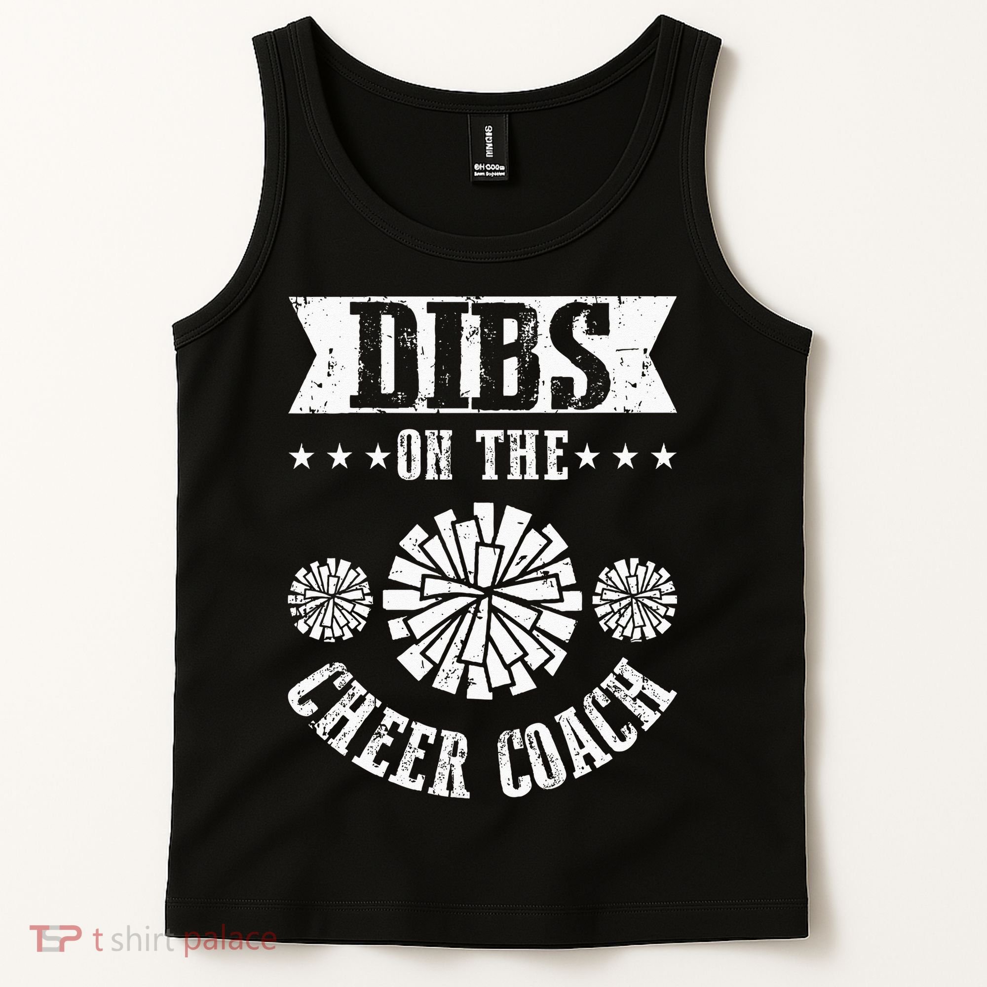 Funny Football Dibs On The Cheer Coach Pom Poms Tank Top