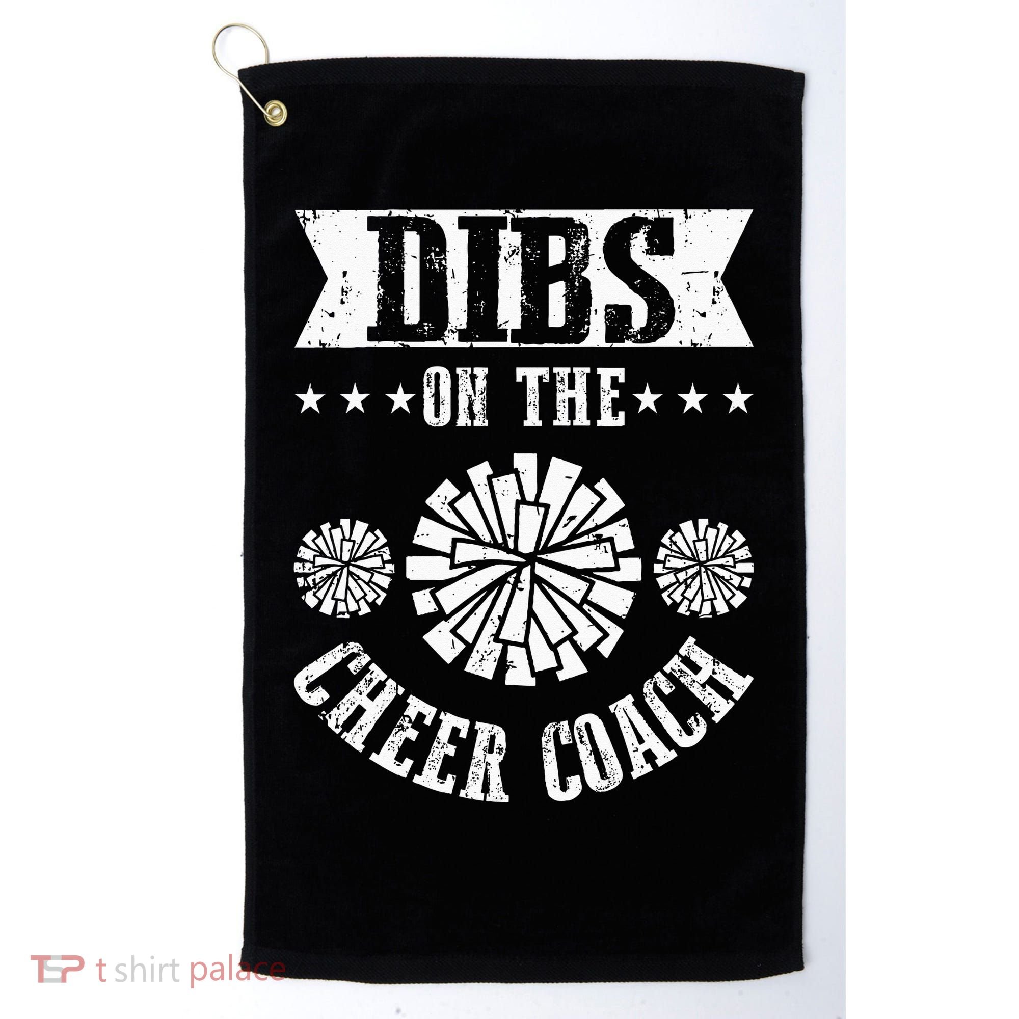 Funny Football Dibs On The Cheer Coach Pom Poms Golf Towel