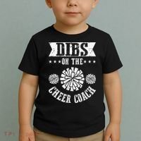 Funny Football Dibs On The Cheer Coach Pom Poms Toddler T-Shirt thumb 2