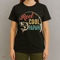 Funny Fathers Day Vintage Fishing Reel Cool Papaw T-Shirt thumb 4