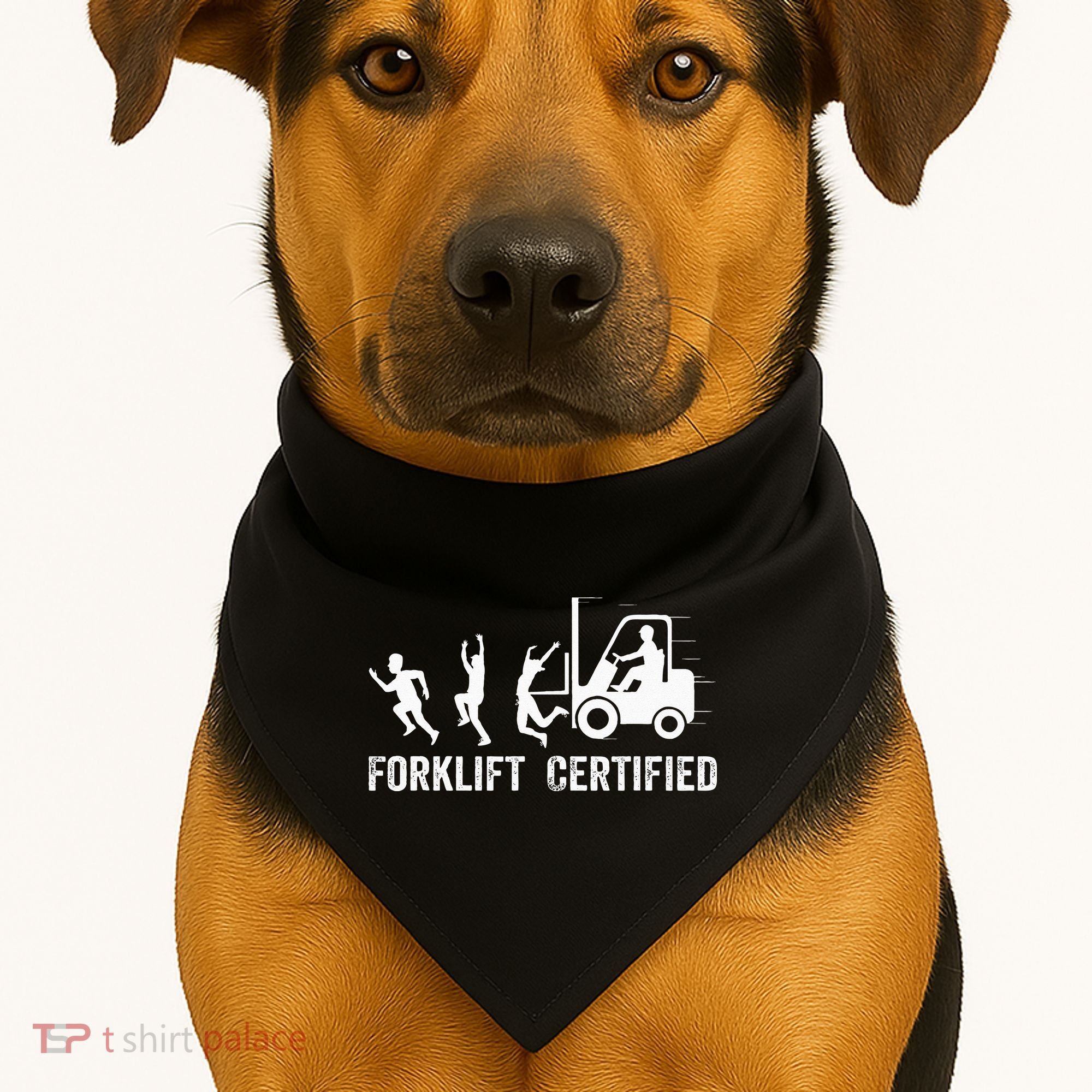 Funny Forklift Driver Operator Forklift Certified Forklift USA-Made Doggie Bandana