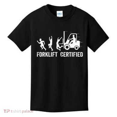 Funny Forklift Driver Operator Forklift Certified Forklift Kids T-Shirt