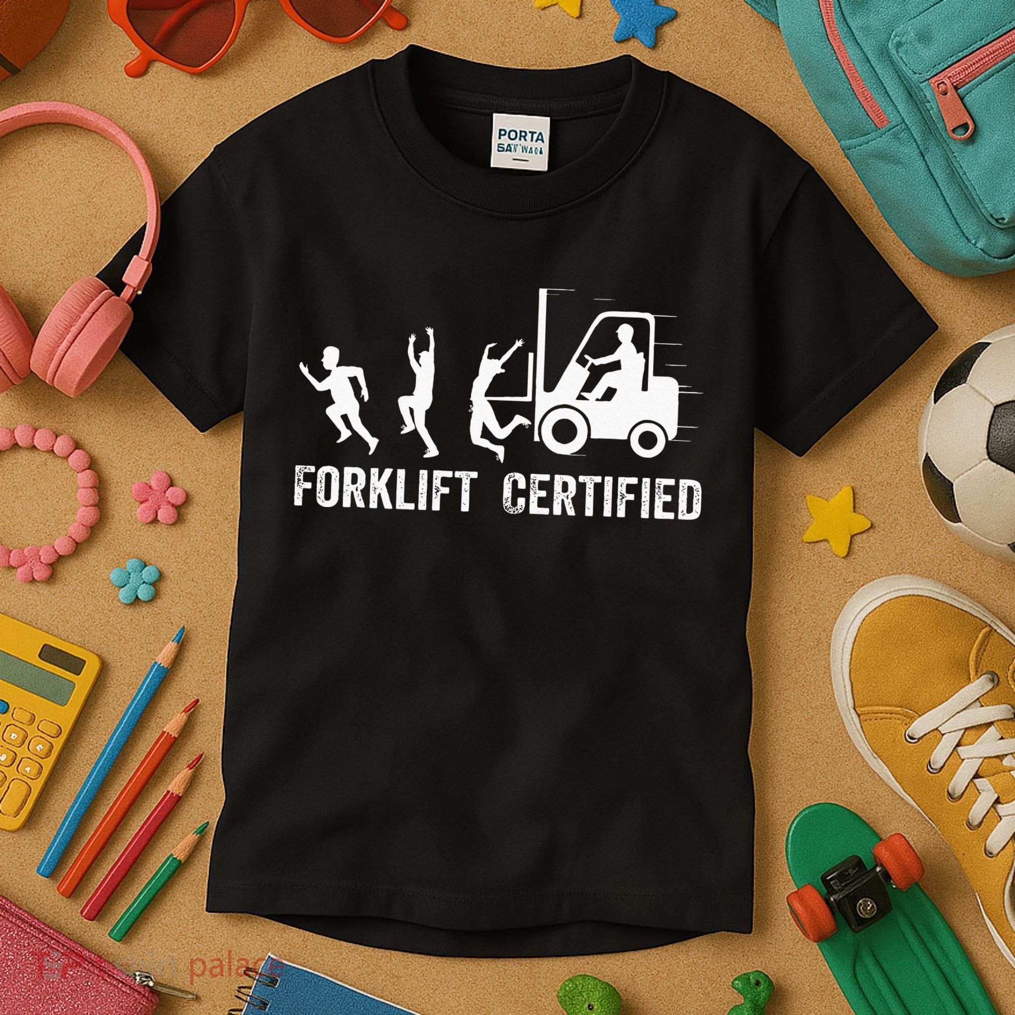 Funny Forklift Driver Operator Forklift Certified Forklift Kids T-Shirt