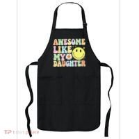 Funny FatherS Day Awesome Like My Daughter Retro Groovy Dad Apron thumb 0