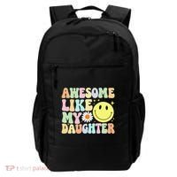 Funny FatherS Day Awesome Like My Daughter Retro Groovy Dad Backpack thumb 0