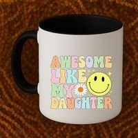 Funny FatherS Day Awesome Like My Daughter Retro Groovy Dad Coffee Mug thumb 2