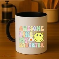 Funny FatherS Day Awesome Like My Daughter Retro Groovy Dad Coffee Mug thumb 4