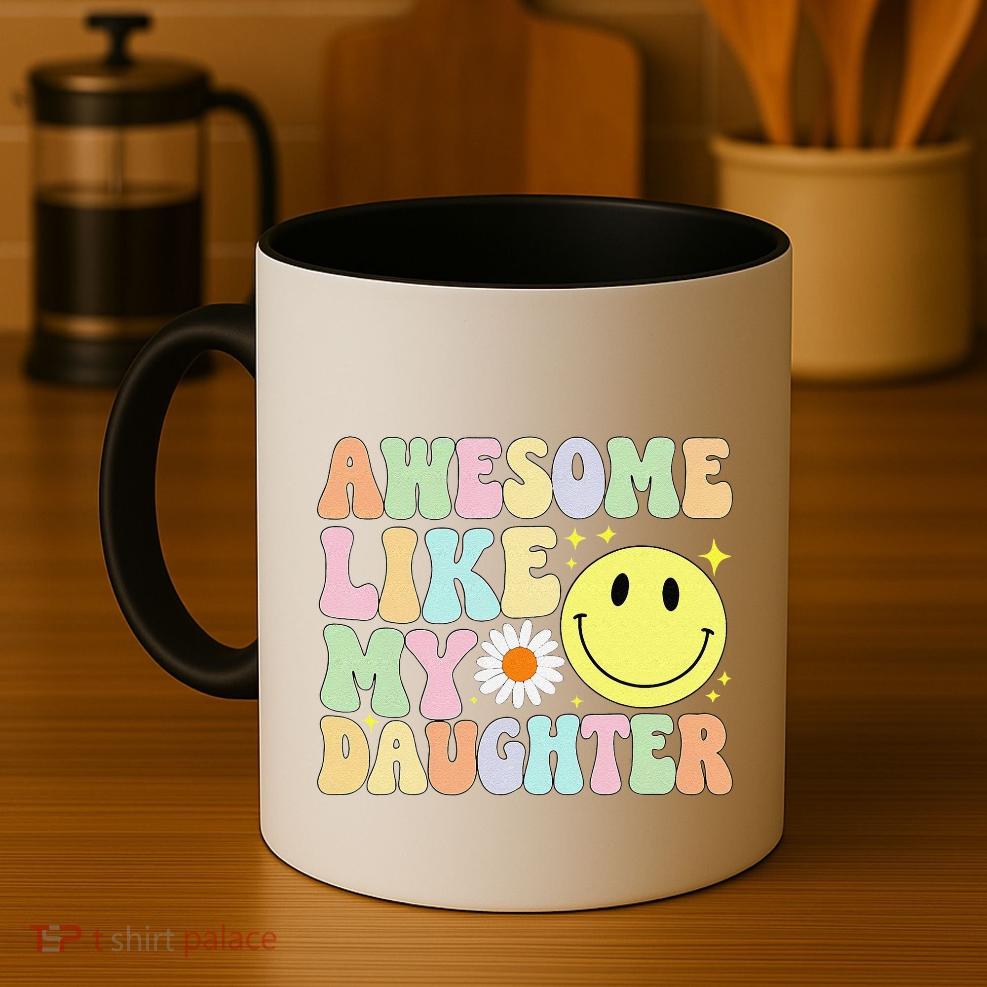 Funny FatherS Day Awesome Like My Daughter Retro Groovy Dad Coffee Mug