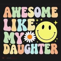 Funny FatherS Day Awesome Like My Daughter Retro Groovy Dad Women's Hoodie thumb 2