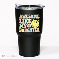 Funny FatherS Day Awesome Like My Daughter Retro Groovy Dad Tumbler thumb 0