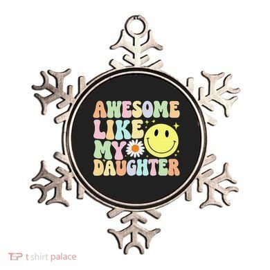 Funny FatherS Day Awesome Like My Daughter Retro Groovy Dad Ornament